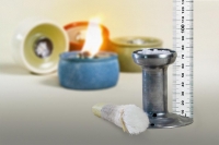 Groer Brenner ( Dochthalter ) fr Schmelzlichter ( kurze Ausfhrung ) 7,5 cm hoch