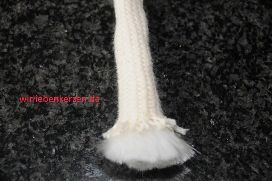 15 mm Lampendocht aus Glasfaser mit Baumwollummantelung