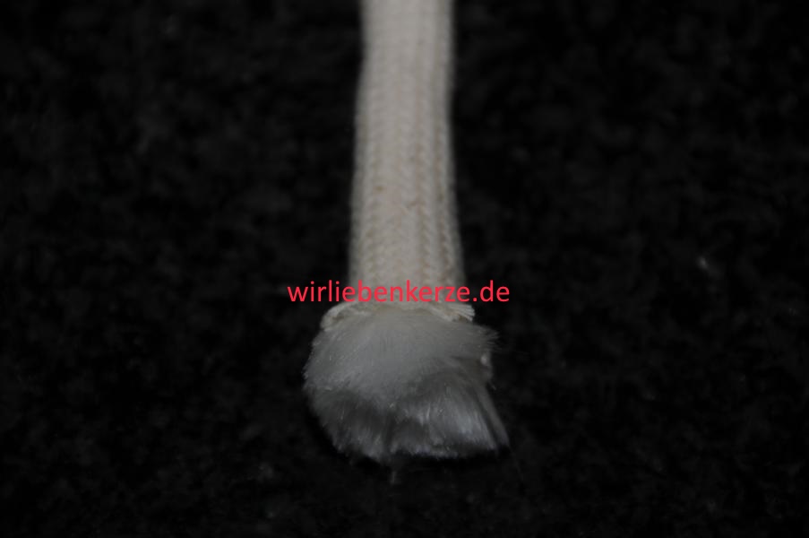 10 mm Lampendocht aus Glasfaser mit Baumwollummantelung