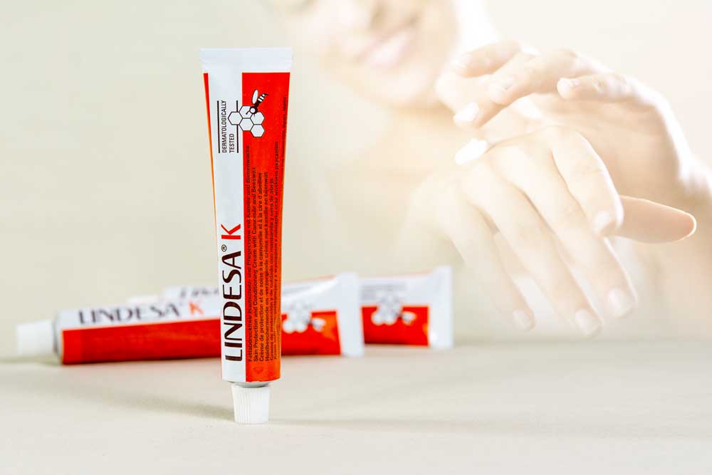 Lindesa fettabdruckfreie Hautschutz- und Pflegecreme mit Kamille und Bienenwachs