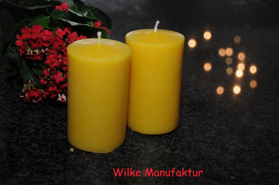 Groe Stumpenkerzen 100% Bienenwachs ( Stckpreis )