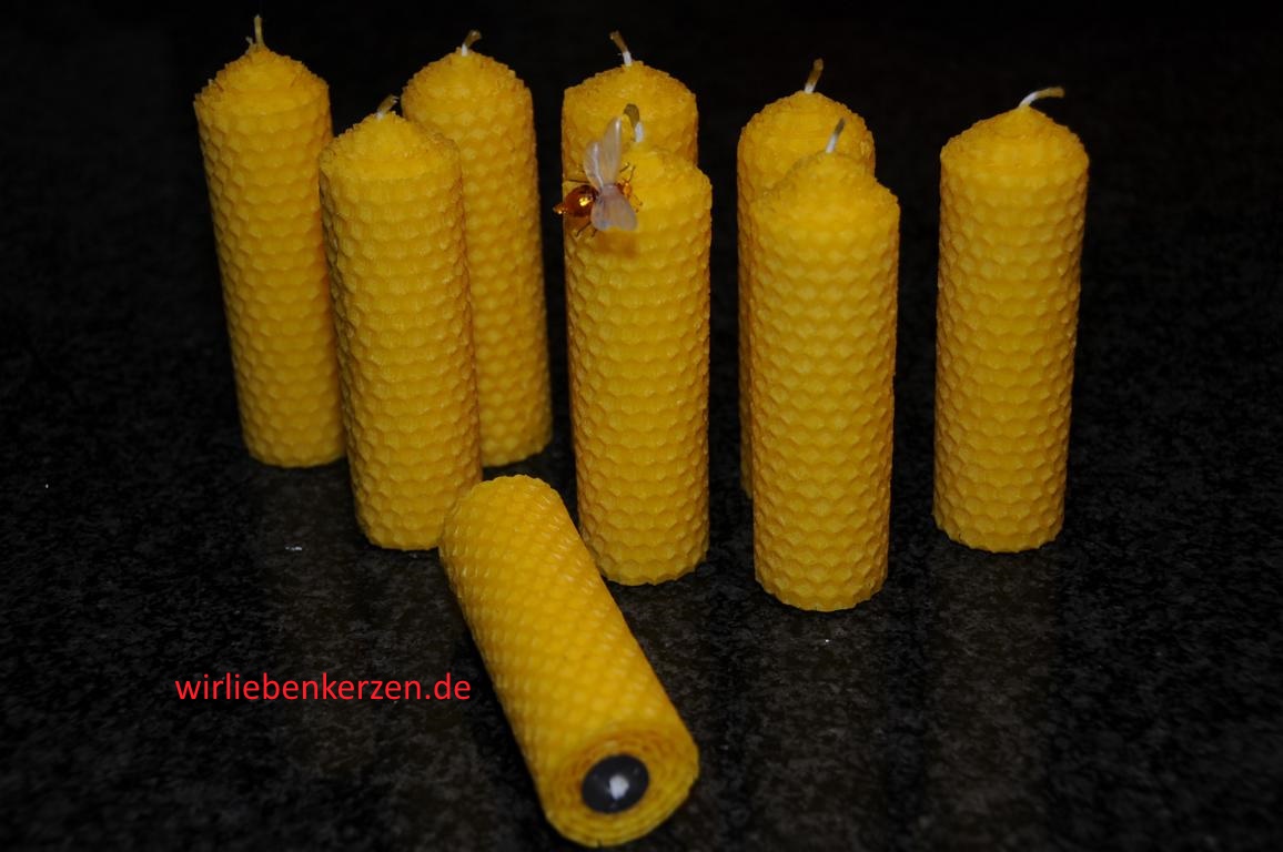 9 kleine Stumpenkerzenkerzen 100% Bienenwachs