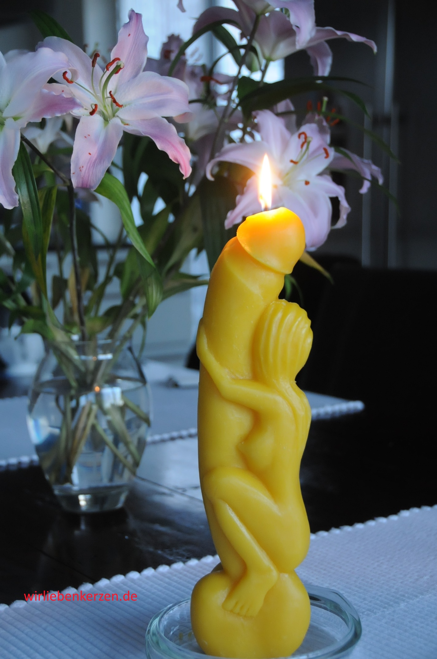 Designkerze Phallus mit Frau