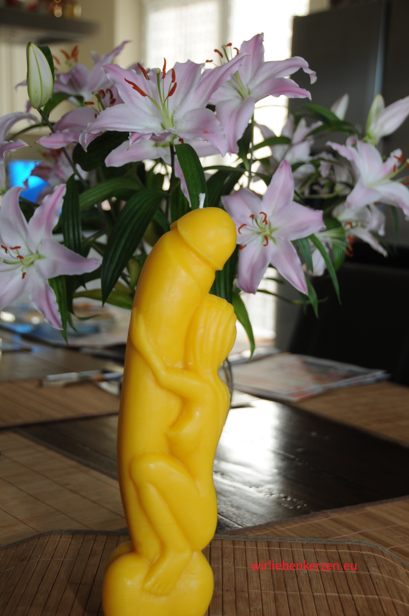 Designkerze Phallus mit Frau