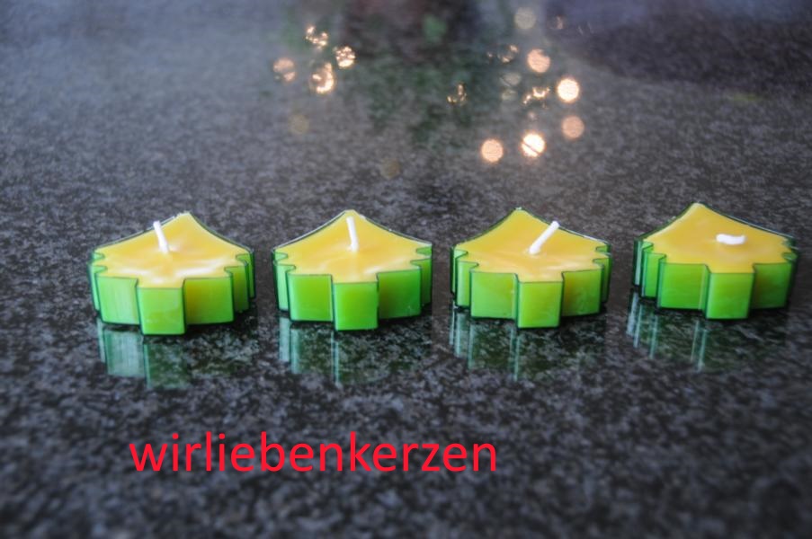 Teelicht Baum in transparenter Kunststoffh�lle Gr�n